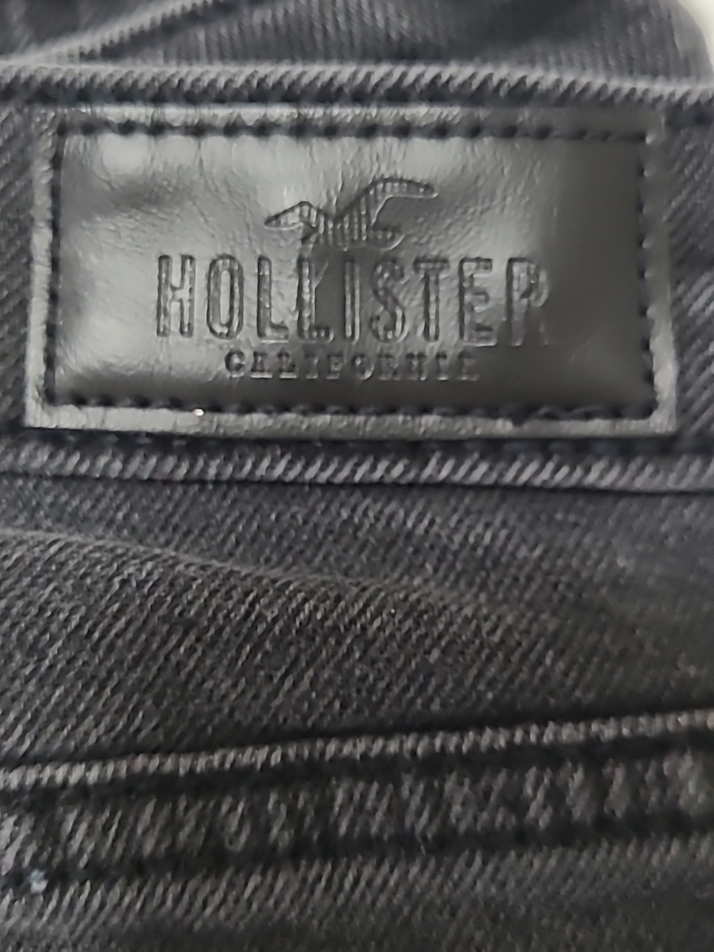 Hollister Charcoal Grey/Light Black High-Rise Mom Jeans with Raw Hem size 15R - Picture 3 of 7